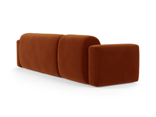 Cosmopolitan Design Modulaire hoekbank rechts Strino 3-zits, flueel terracotta - 136x308x78cm