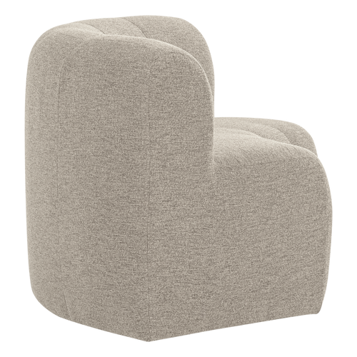 WOOOD eetbank halfronde hoek rug Mojo Base - Bouclé - Beige - 83x152x76