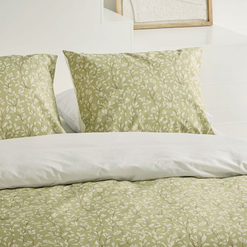 Walra - Dekbedovertrek Blooming Grace - 200x220 cm - Groen / Wit