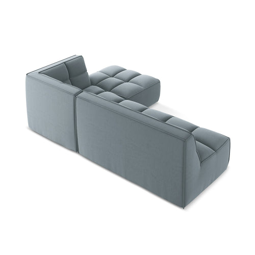 LaMiaSofa Modulaire hoekbank rechts Belluno - velours - lichtblauw - 258x178x75