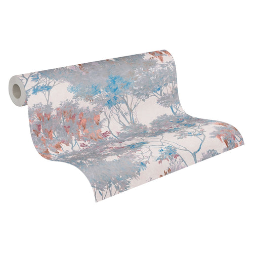 Livingwalls behang bloemmotief meerkleurig, wit, grijs, blauw en roze - 53 cm x 10.05 m - AS-391732 - vtwonen shop