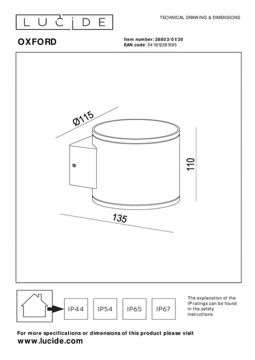 Lucide wandlamp OXFORD - 1xG9 - Zwart - vtwonen shop
