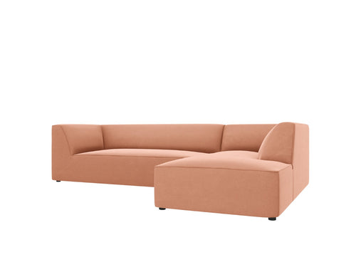 Micadoni rechter hoekbank Ruby 4-zits, flueel, roze - 180x273x69cm