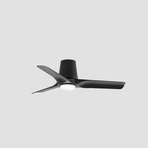 Faro Hey Tube Kleine plafondventilator met 3 bladen, matzwart met licht, 2700 - 4000 - 6000K, Tuya Smart System