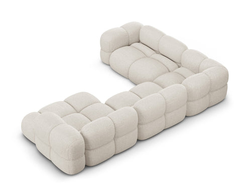 Cosmopolitan Design Panoramische hoekbank links Loretto 5-zits, structurele stof beige - 250x345x68cm