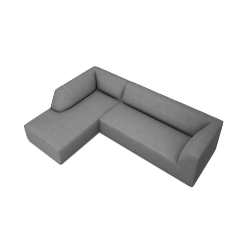 Cosmopolitan Design - Modulaire hoekbank links Siena 4-zits, structurele stof grijs - 180x273x69cm