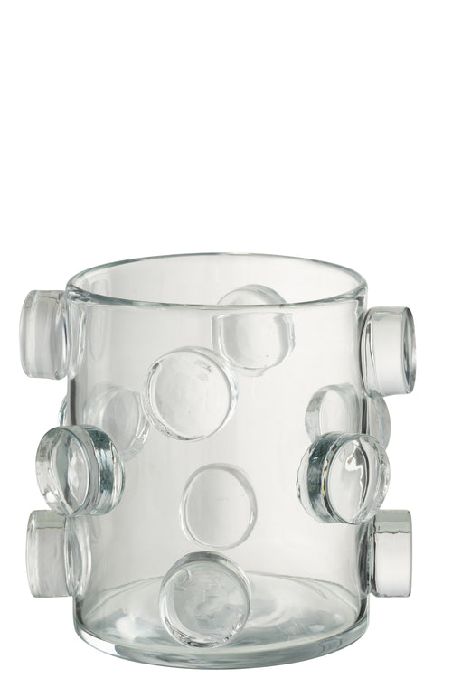 J-Line vaas Pebbles - glas - transparent - small - Ø 21.5 cm - vtwonen shop