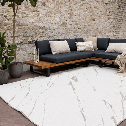 Buitenkleed Marble - Naturel/wit - dubbelzijdig - EVA Interior - 160 x 230 cm