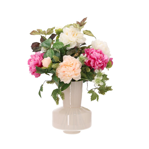 Maxifleur Handgebonden Kunstboeket Emma Wenen Roze/Wit 60cm