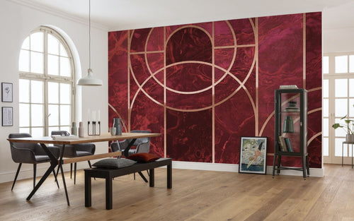 Sanders & Sanders fotobehang grafisch donker rood - 400 x 280 cm - 612071