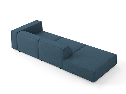 Cosmopolitan Design linker bank Arendal 4-zits, chenille met ribbeleffect, marineblauw - 102x262x70cm