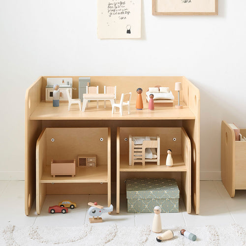 Petite Amélie Houten kindertafel met 2 stoeltjes Ellipse – Naturel – Montessori-geïnspireerd - Kindvriendelijk & Ruimtebesparend - vtwonen shop