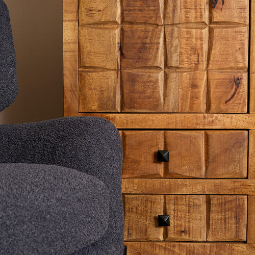 StarFurn Kabinetkast Brandy - Naturel Mangohout - 100x40x180cm