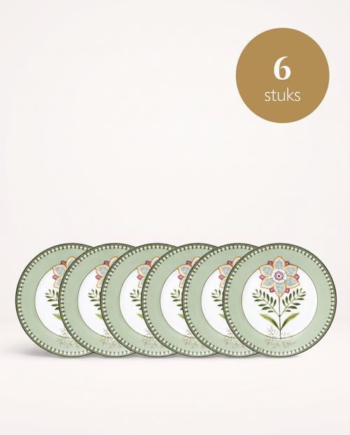 Pip Studio - Borden - Lily & Lotus - Lichtgroen - 21 cm - Set van 6
