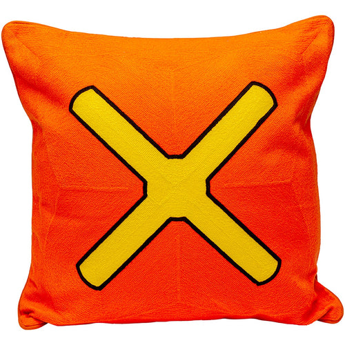 Kare Design Kussen Icon kruis oranje en geel