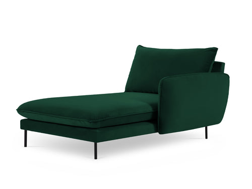 Cosmopolitan Design rechter chaise longue Vienna flueel, flessengroen - 170x110x95cm