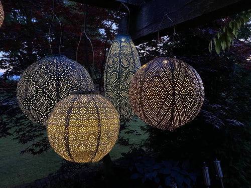 Lumiz solar lampion - marrakesh rond - 30 cm - petrol