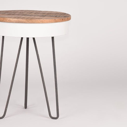 LABEL51 Bijzettafel Saria - Zwart IJzer/Mangohout - 44x44x53cm - vtwonen shop