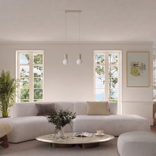 Sollux Lighting Hanglamp HALO 3L beige - 40x6x120cm