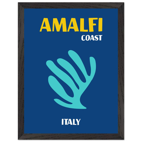 Artfulprints Poster met Lijst Italië - Amalfi   - 30x40 cm - Blauw