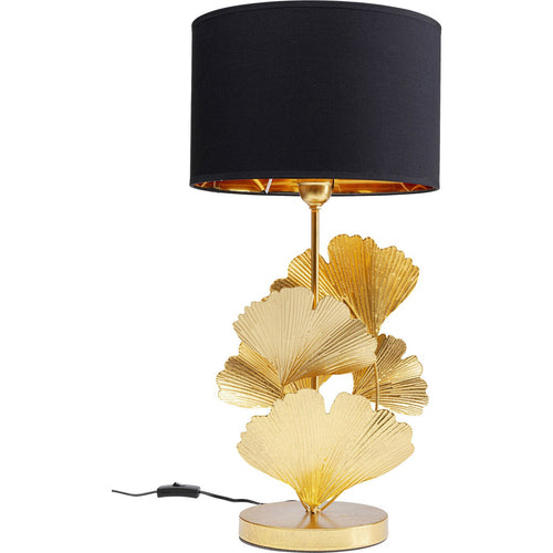 Kare Design tafellamp - gingkobladeren - goud en zwart - vtwonen shop