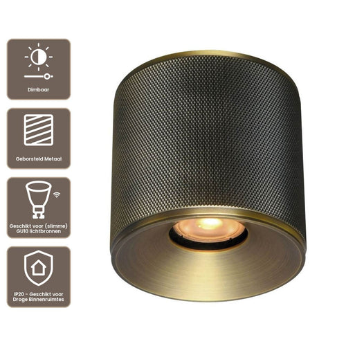 Artdelight Plafondlamp Costa - Antiek Brons