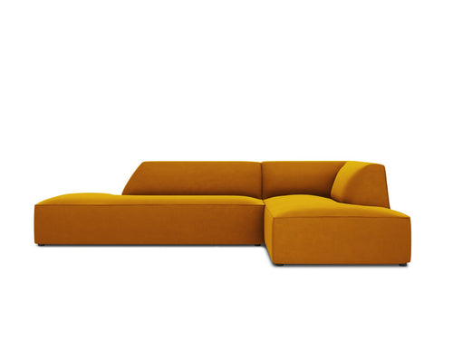 Micadoni rechter hoekbank Ruby 4-zits, flueel, geel - 180x273x69cm