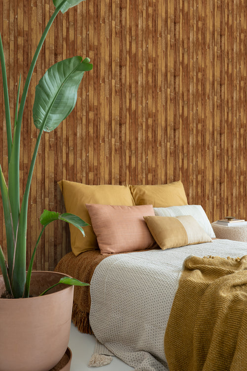 ESTAhome behang sloophout oranje bruin - 53 cm x 10.05 m - 138811