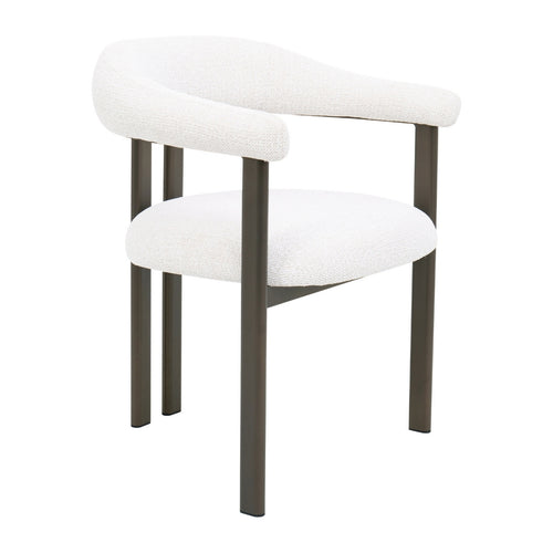 DÉJA Living Eetkamerstoel Odense - Stof - Off-White/Brons - Set van 2