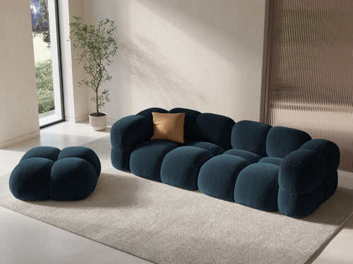 Cosmopolitan Design Bank Loretto 4-zits, flueel diepe olie - 100x250x68cm