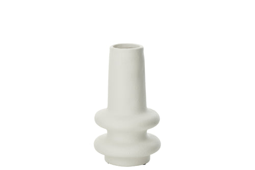 J-Line vaas Lyra - keramiek - wit - small - 32 cm hoog