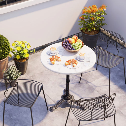 Kare Design Bartafel Bistrot Ø60cm wit marmer