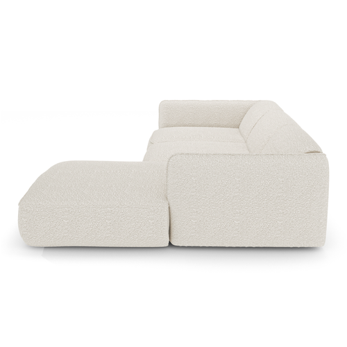 Sia Home - Rechte hoekbanken LIVIA - Bouclette stof - Crème - 272cm - vtwonen shop