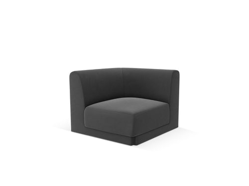 Micadoni Hoekmodule Miley flueel grijs - 90x90x70cm