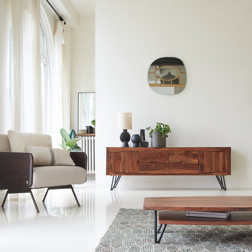 Tikamoon Massief palissander tv-meubel 180 cm - Donkerbruin