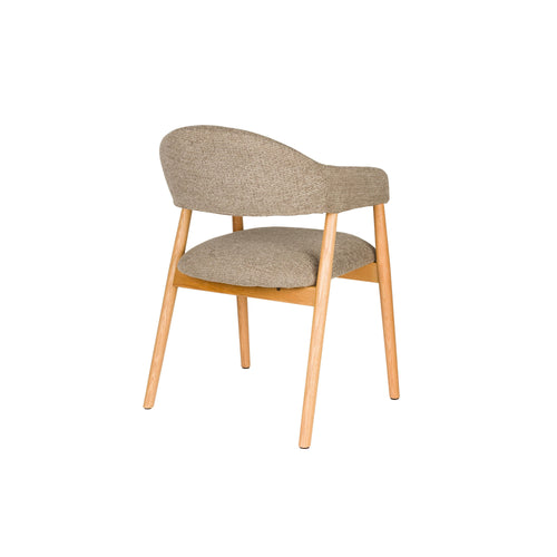 Housecraft Living Indy Eetkamerstoelen Armleuning Donkerbruin/ Beige - Set van 2