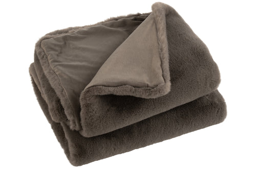 J-Line plaid Cutie - fleece deken – polyester – donkergrijs - 180 x 130 cm - vtwonen shop