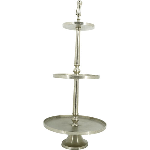 Lesli Living etagère Brush - zilver - Ø41x89cm