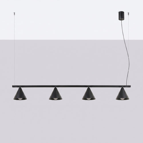 Sollux Lighting Kroonluchter NOX 4L zwart - 122x14x215cm
