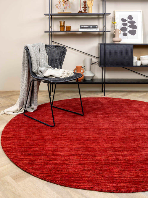 Vloerkleed MOMO Rugs Panorama Uni Rond Red 250 rond - vtwonen shop