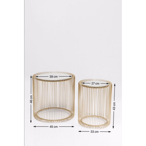 Kare Design Bijzettafel Wire Messing (2/Set) Ø44cm - vtwonen shop