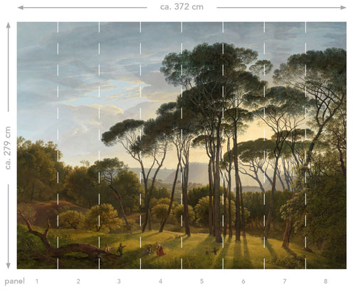 ESTAhome fotobehang Italiaans landschap donkergroen - 372 x 279 cm - 158891 - vtwonen shop