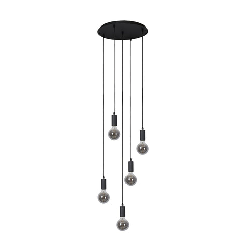 Atmooz hanglamp Sapa 5 - zwart - Ø 40 x H 130 cm - E27