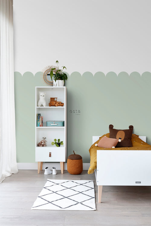 ESTAhome fotobehang lambrisering mintgroen - 100 x 279 cm - 159232