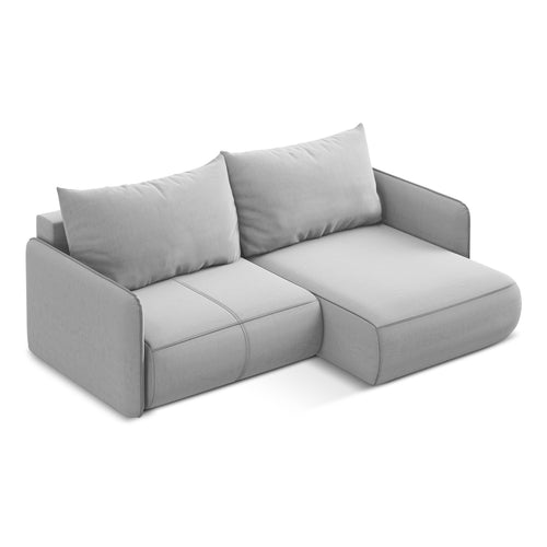 LaMiaSofa hoekbank rechts Palermo - velours - grijs - 207x148x86