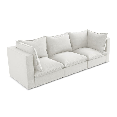 LaMiaSofa 3-zits bank Ravenna - bouclé - wit - 255x90x77