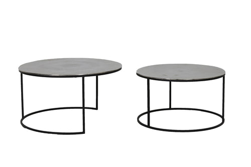Light & Living salontafel THIZAS - Ø75x41cm - zilver - Set van 2 - vtwonen shop