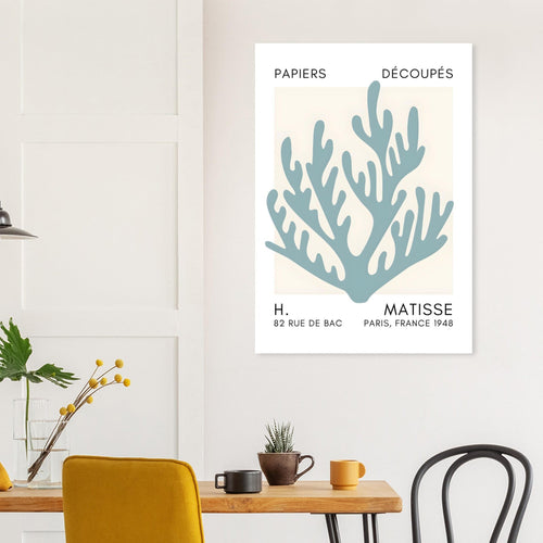 Artfulprints Poster Matisse – Coral harmony turquoise   - 50x70 cm - Turquoise