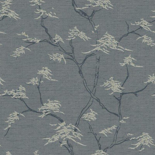 Borastapeter behang bladeren vergrijsd blauw - 53 cm x 10.05 m - 660288 - vtwonen shop