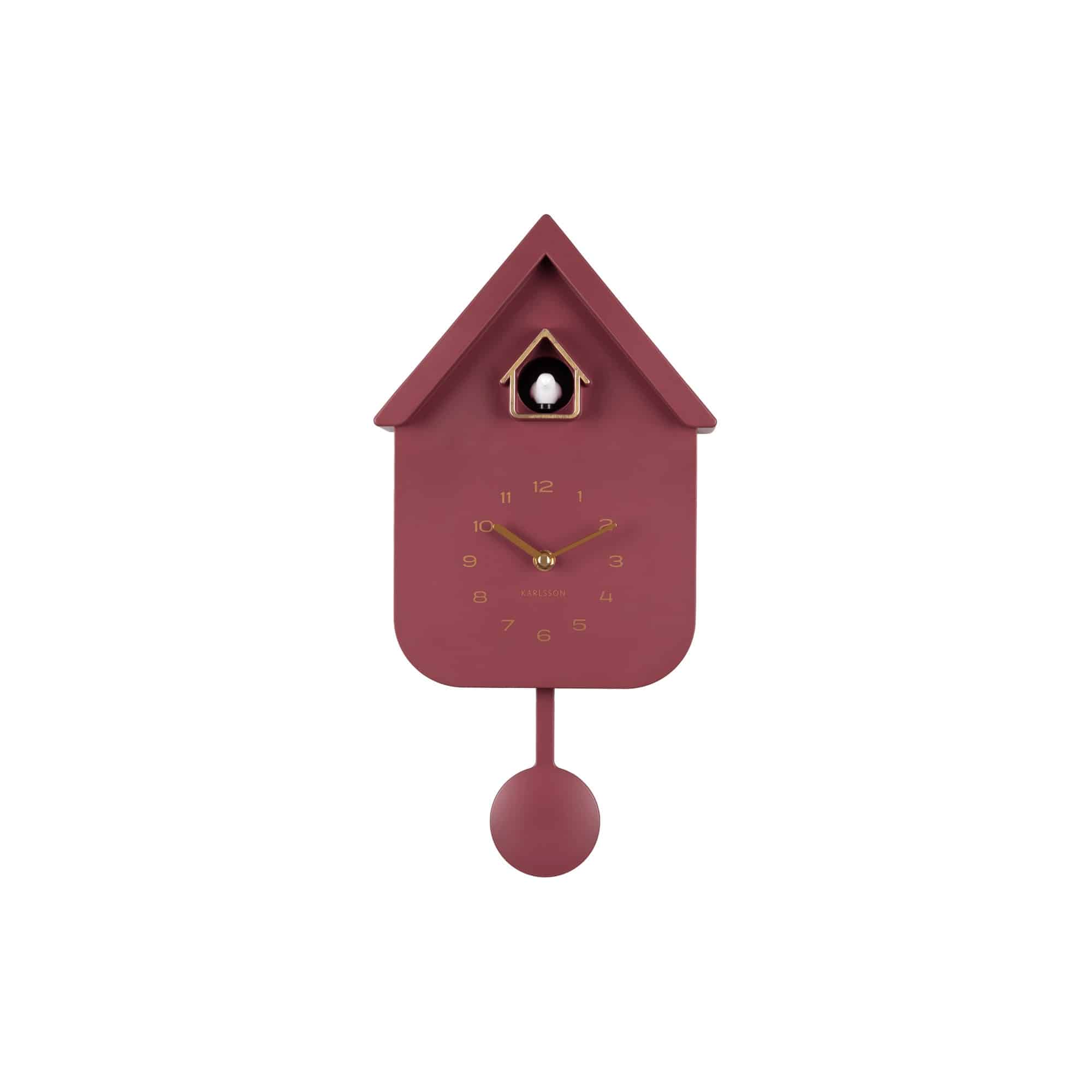 Karlsson wandklok Solo Color Cuckoo - rood - 8.5x21.5x41cm